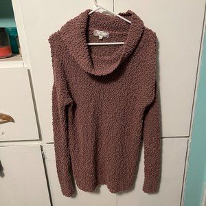 Pink Rose Cowl Neck Sweater